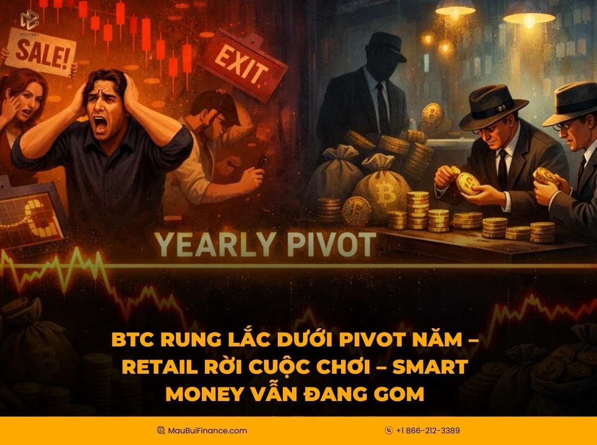 BTC rung lắc dưới Pivot năm – retail rời cuộc chơi – smart money vẫn đang gom