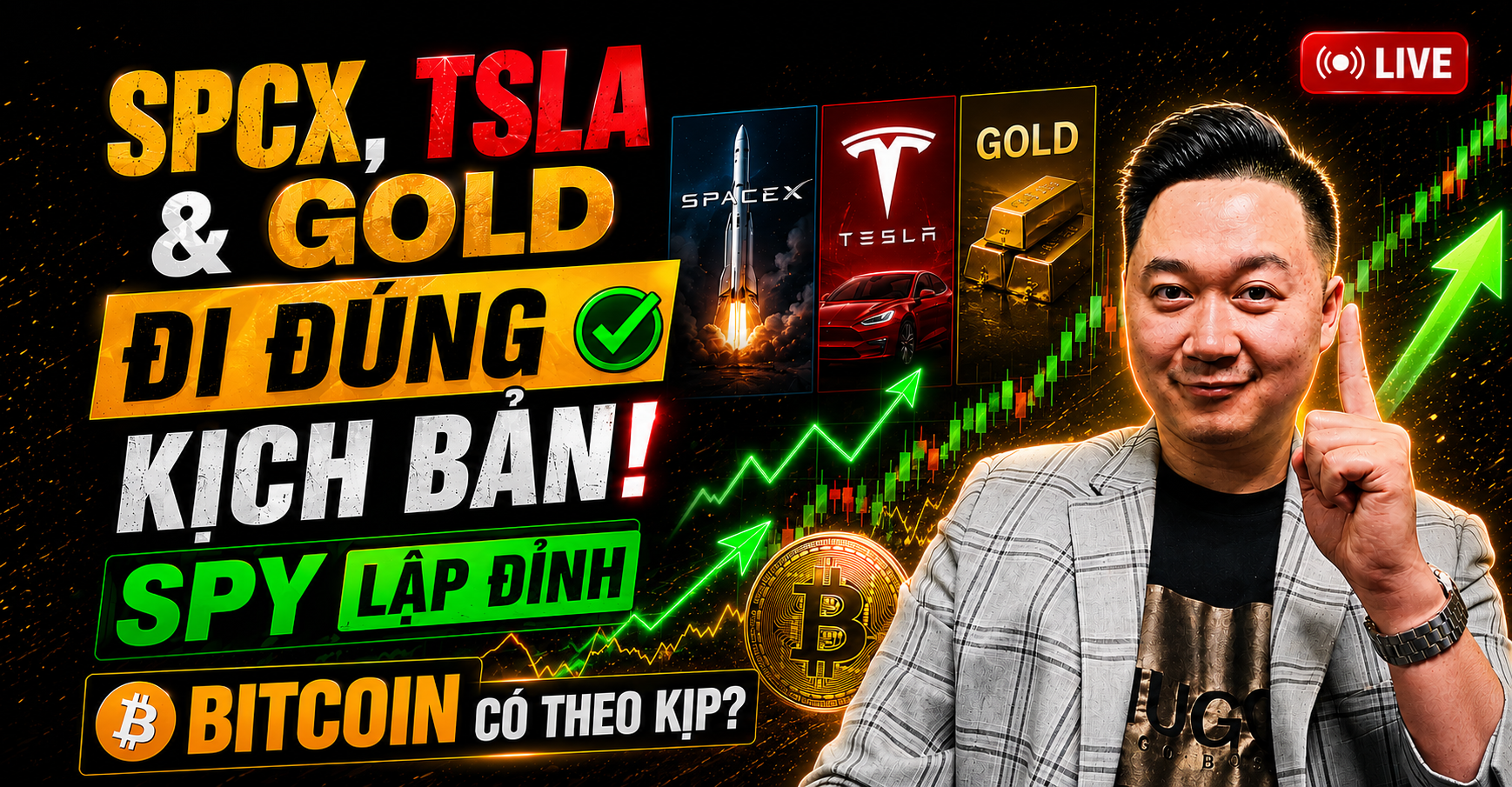 Phân tích thị trường Stocks-Crypto trong Livestream Youtube 08/13/2026