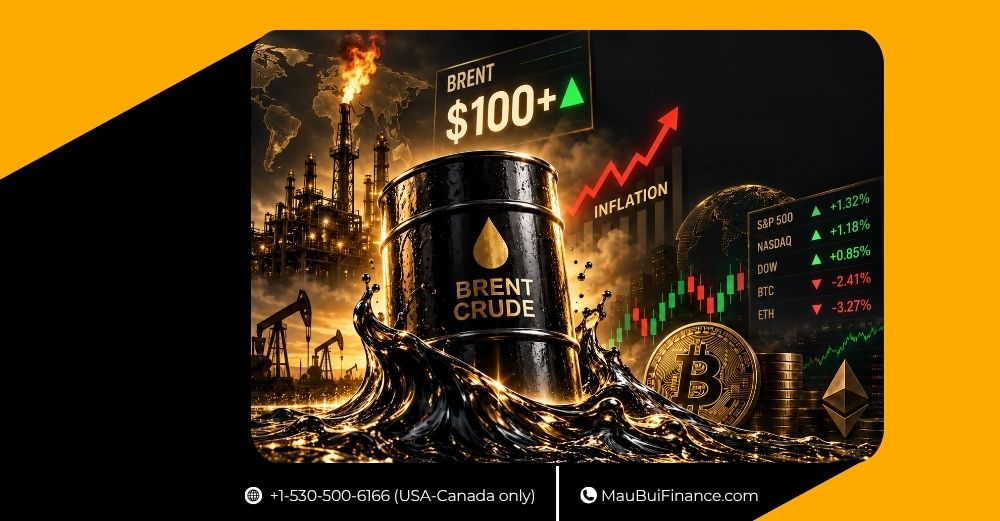 DẦU BRENT VƯỢT $100 — NỖI LO LẠM PHÁT TRỞ LẠI, STOCKS TIẾP TỤC CHỊU ÁP LỰC