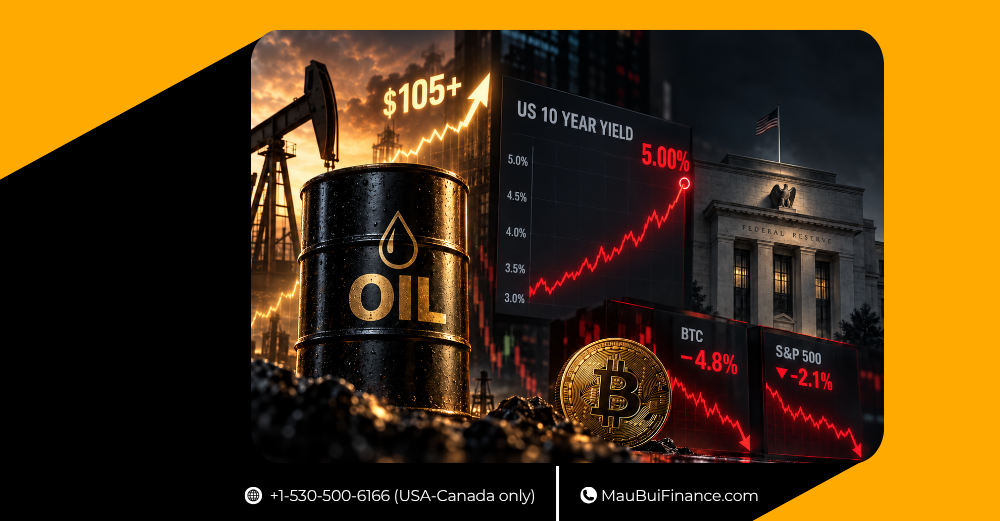 DẦU VỌT MẠNH, 10Y VƯỢT 5% — STOCKS & BTC CÙNG CHỊU ÁP LỰC TRƯỚC GIỜ FED