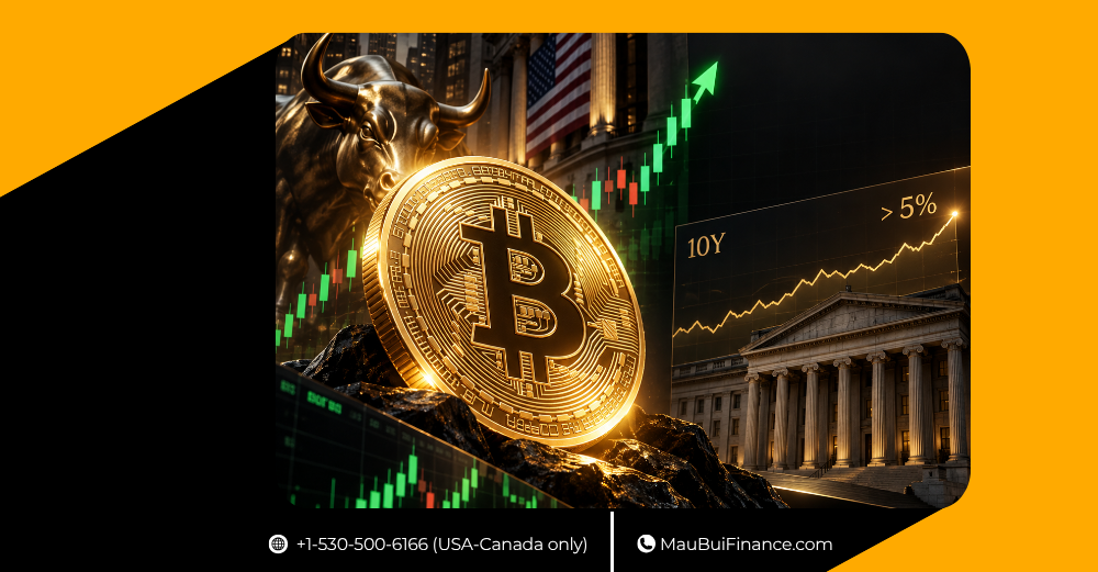 BTC BẬT GẦN 6%, STOCKS HỒI PHỤC — LỢI SUẤT 10 NĂM VẪN TRÊN 5%
