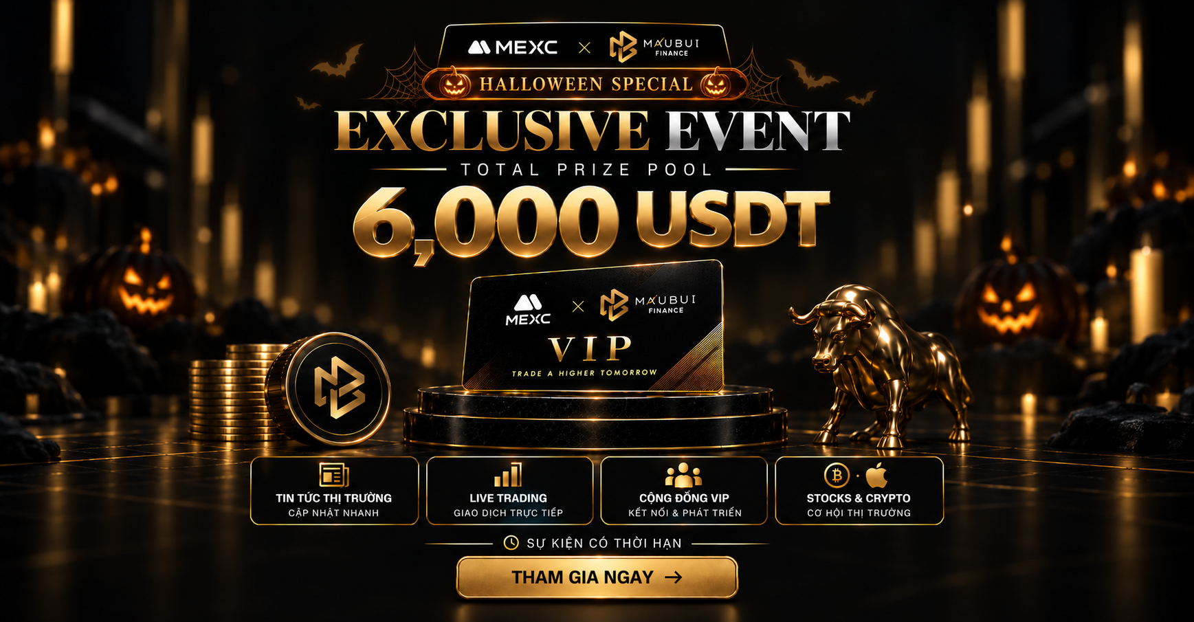 BÍ ẨN HALLOWEEN – MỞ KHÓA KHO BÁU 6,000 USDT